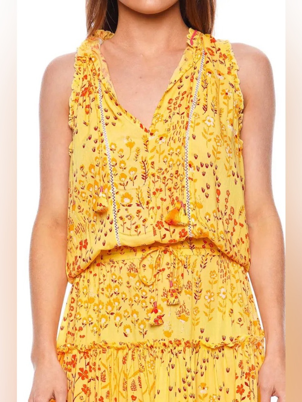 Poupette St. Barth Clara Mini Dress in Yellow Floral